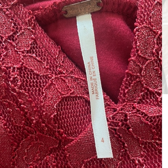 Free People Burgundy lace dress - Picture 3 of 3